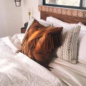 Elka Leather Fringe Pillow by Amber Seagraves